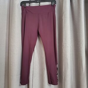 Balance Collection Plum High-Waist Active Leggings with Side Cutouts Womens M